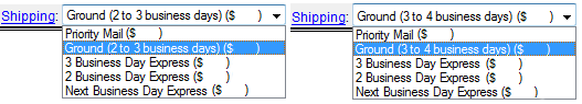 More specific ground shipping times dispalyed in the RockAuto shopping cart.